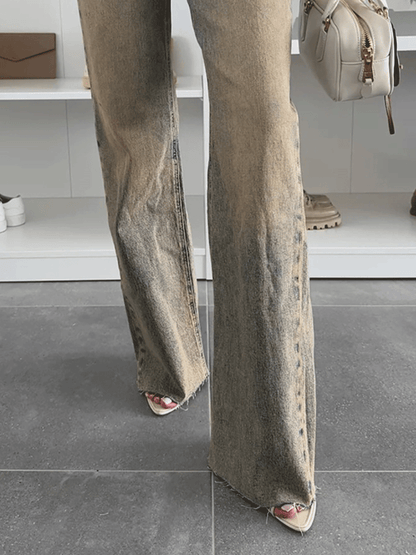 Wide leg-jeans i vintagetvätt