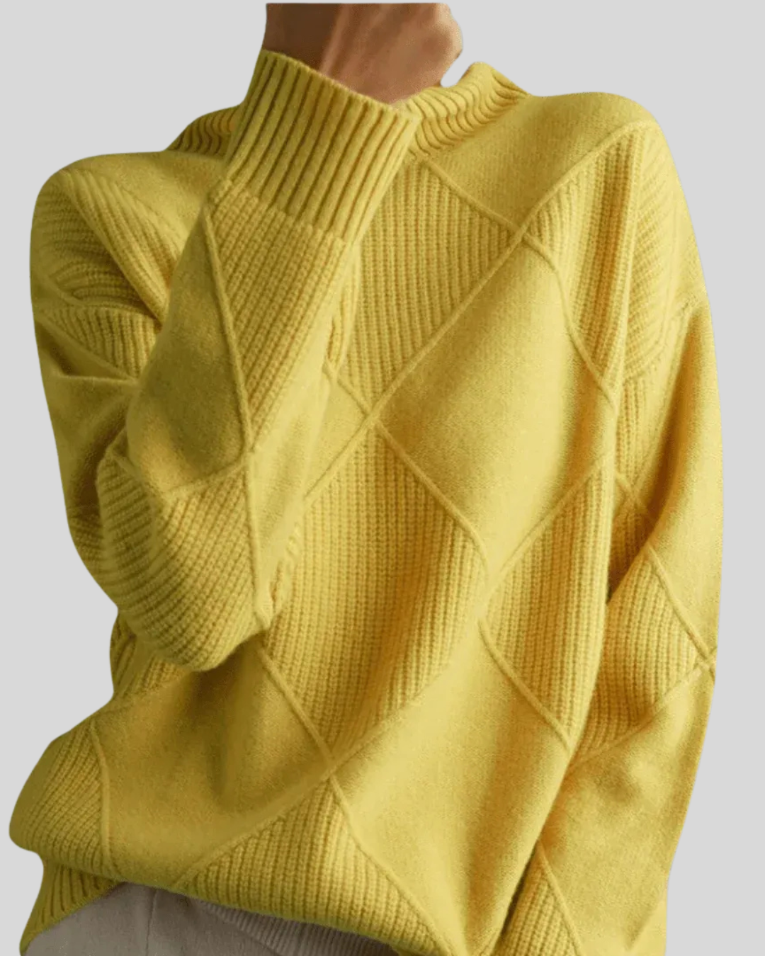 Geometrisk stickad polotröja