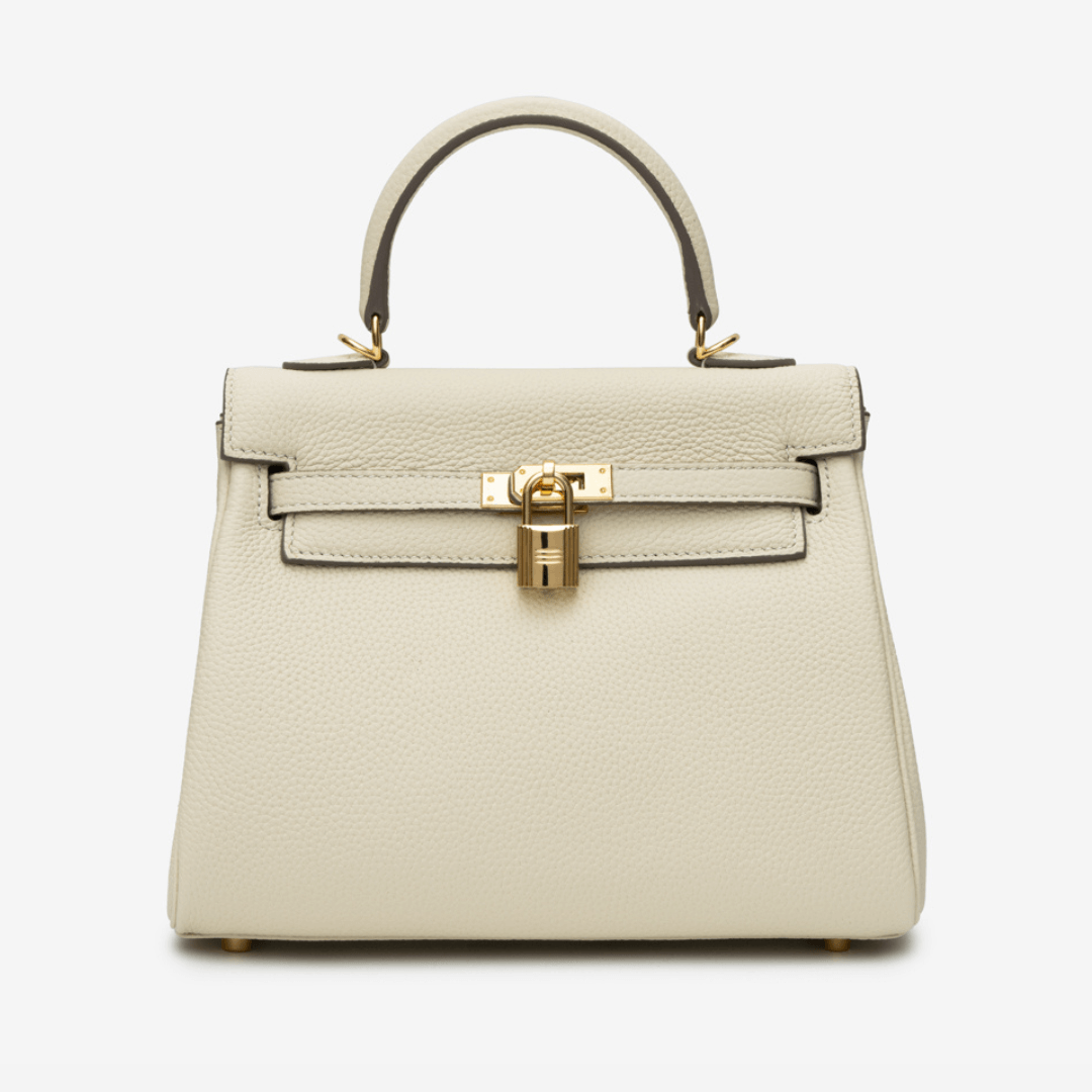 Strukturerad handväska med topphandtag