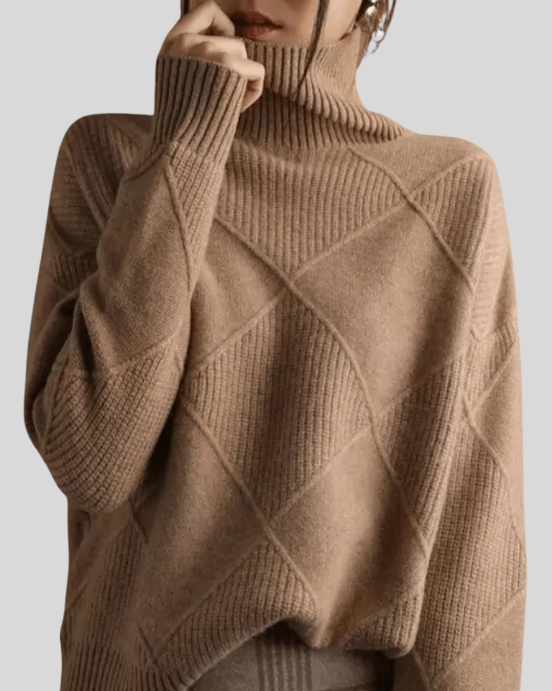 Geometrisk stickad polotröja