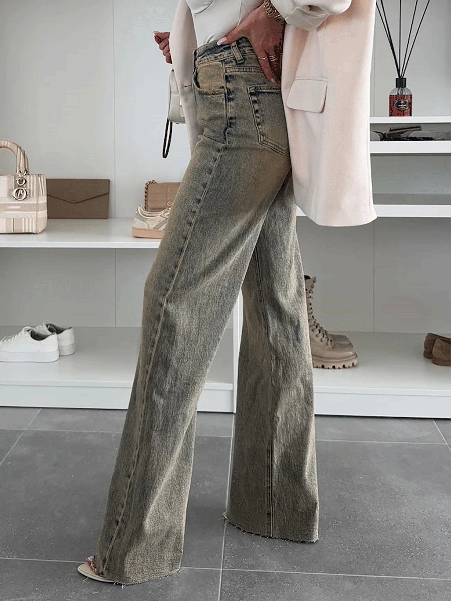 Wide leg-jeans i vintagetvätt