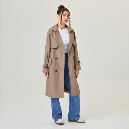 Klassisk Lång Trenchcoat