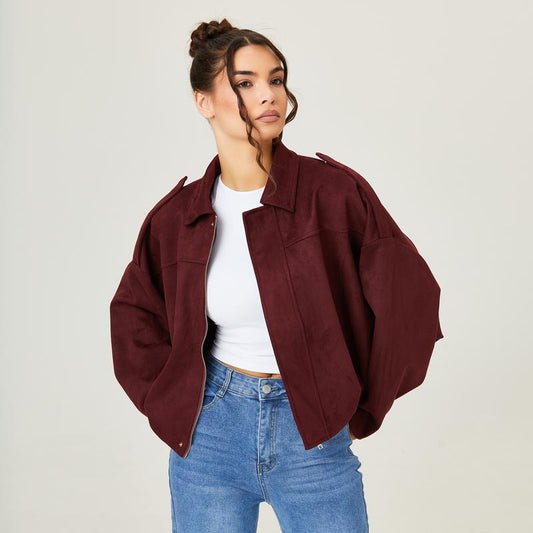 Oversized Suedeliknande Jacka