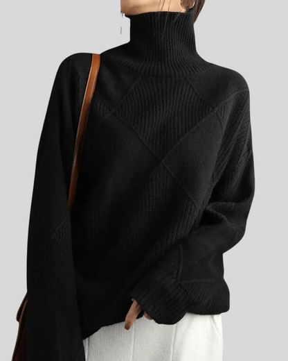 Geometrisk stickad polotröja