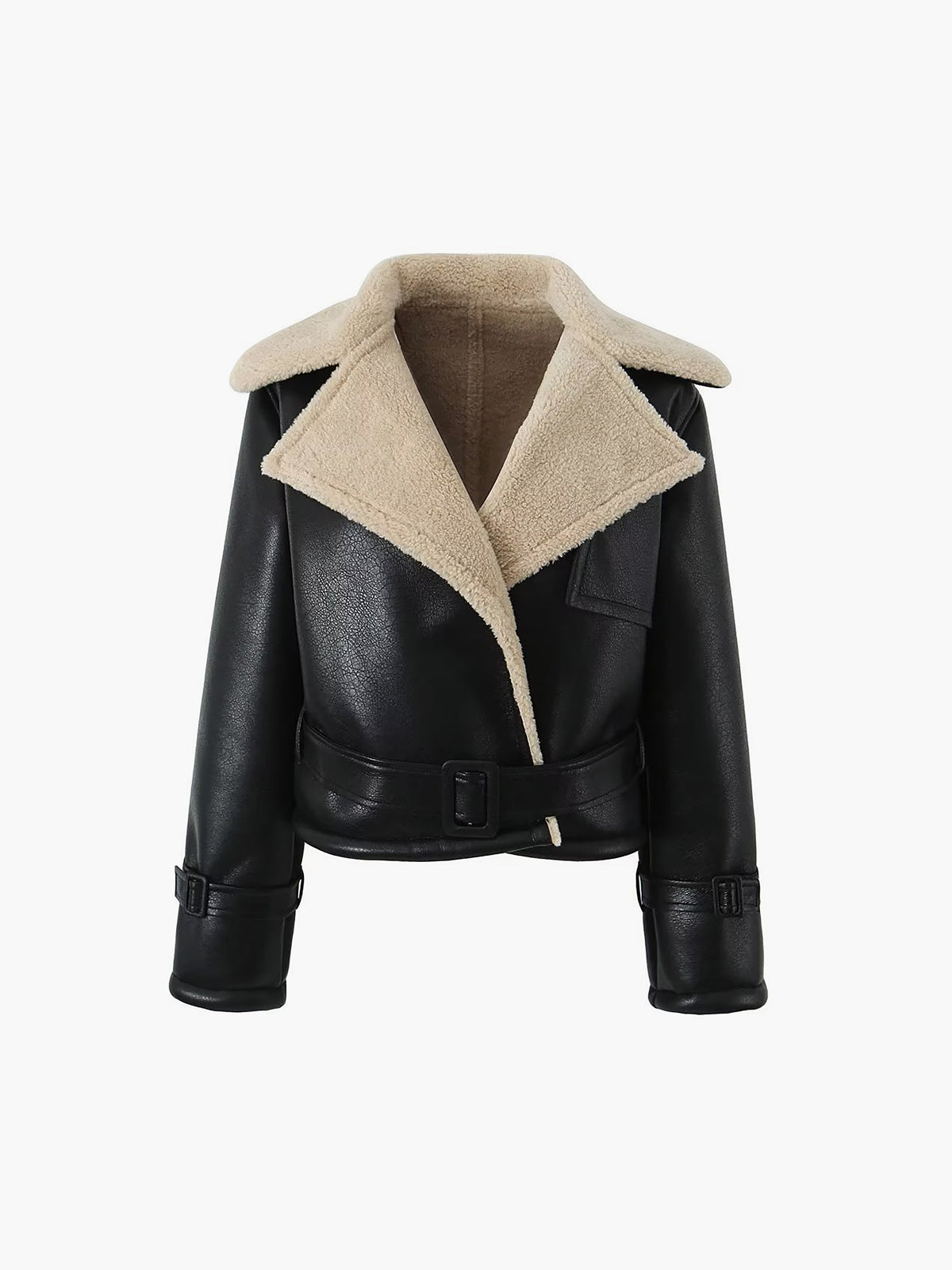 Lyxig aviatorjacka med shearling