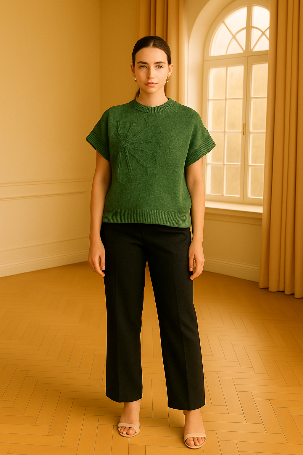 Stickad ärmlös topp