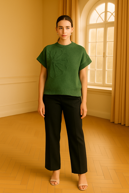 Stickad ärmlös topp