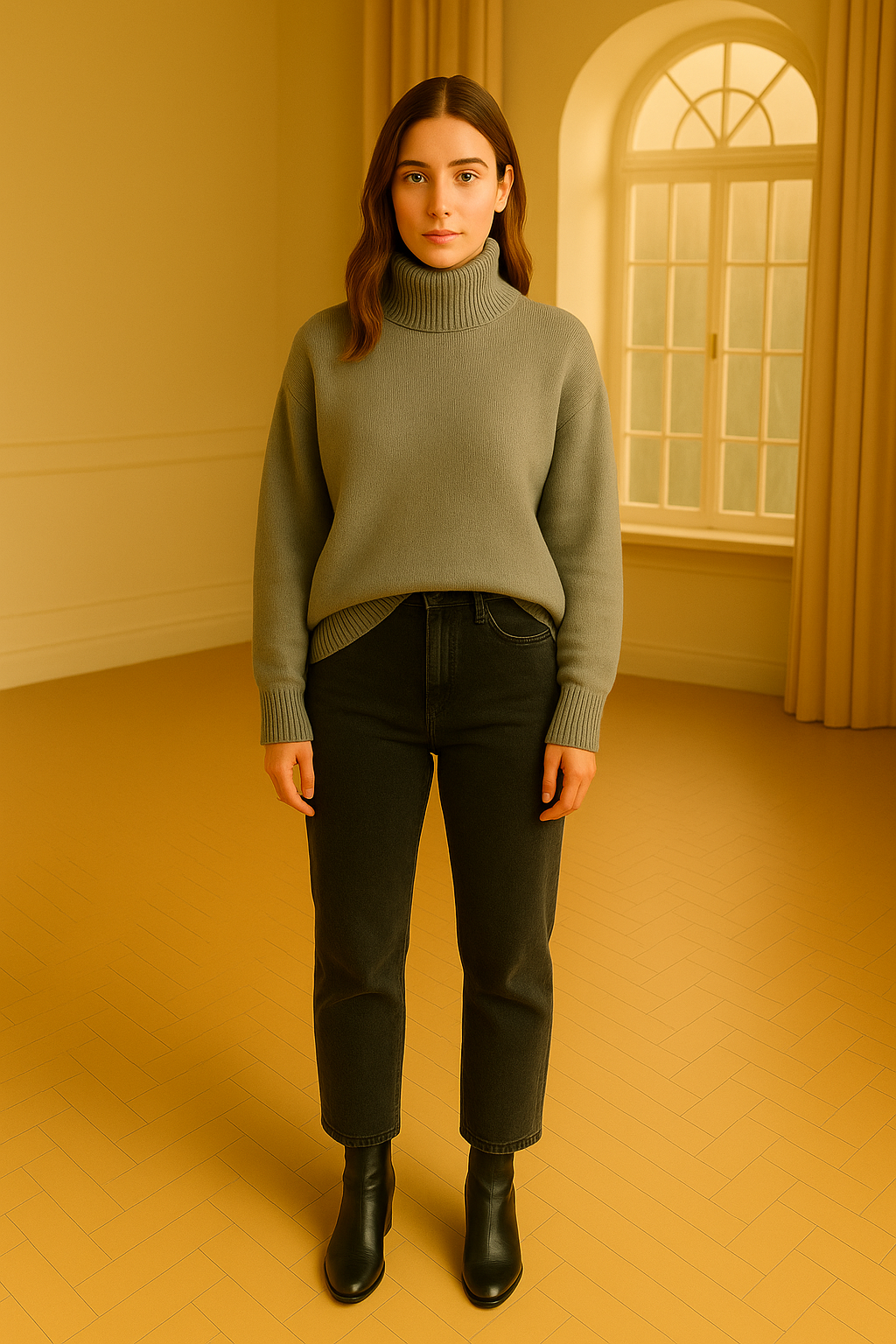 Mysig stickad polotröja