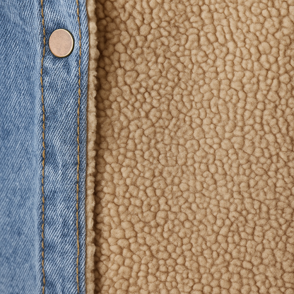 Lång Varm Denimkappa