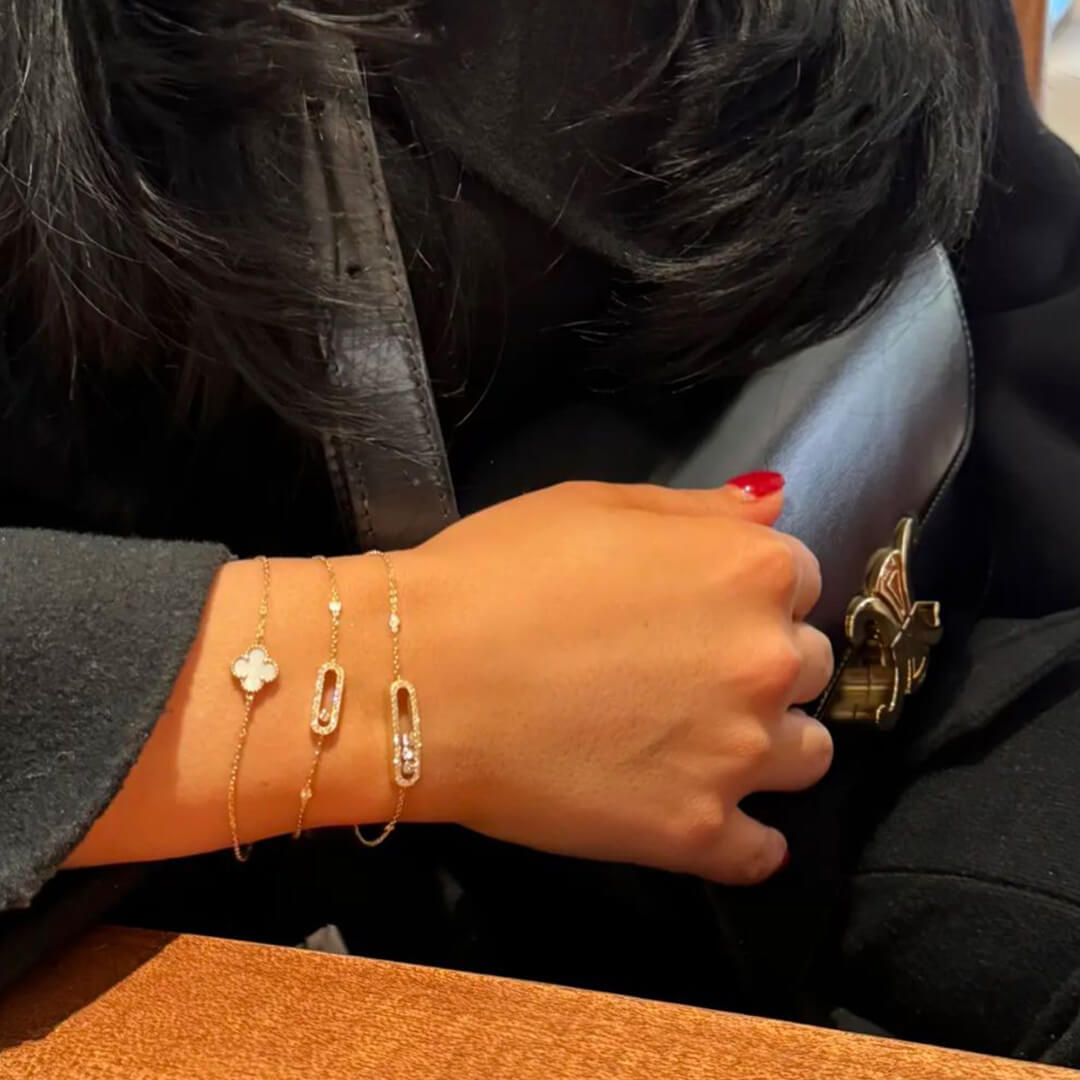 Gnistrande oval länkarmband