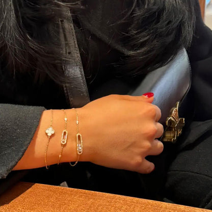 Gnistrande oval länkarmband