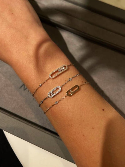 Gnistrande oval länkarmband