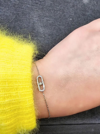 Gnistrande oval länkarmband