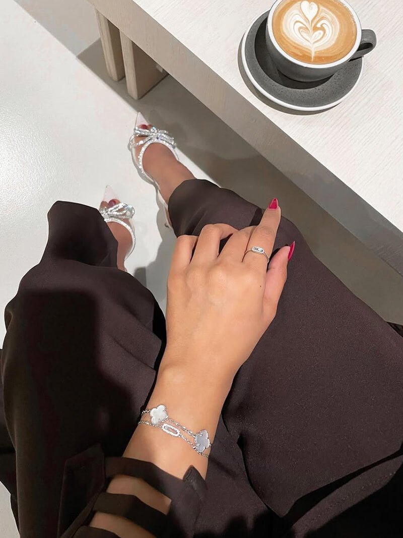 Gnistrande oval länkarmband