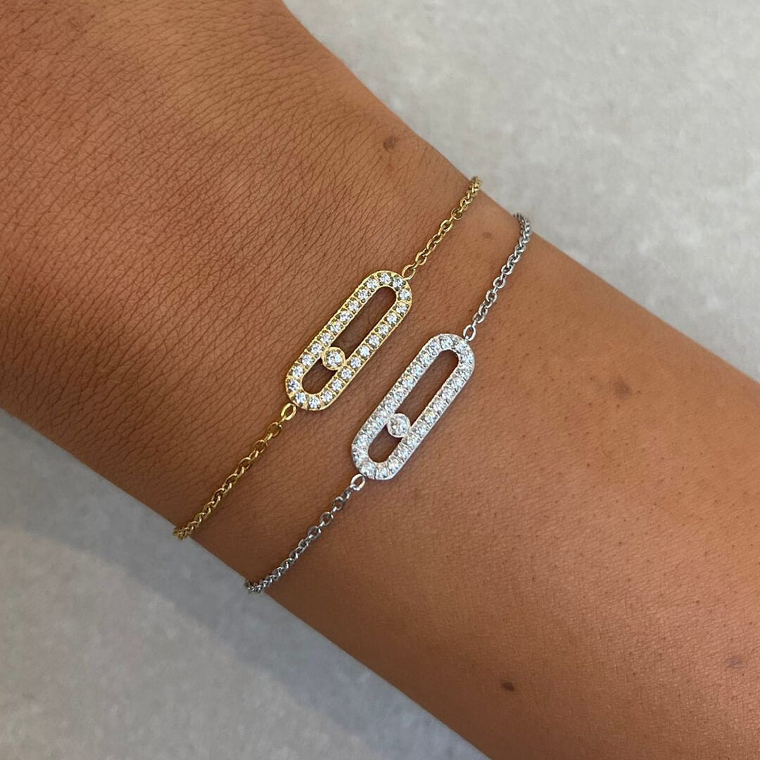 Gnistrande oval länkarmband