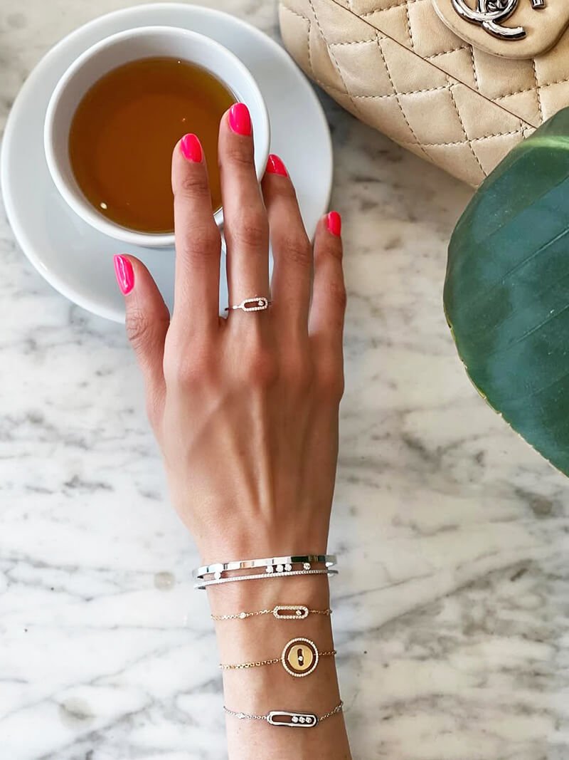 Gnistrande oval länkarmband