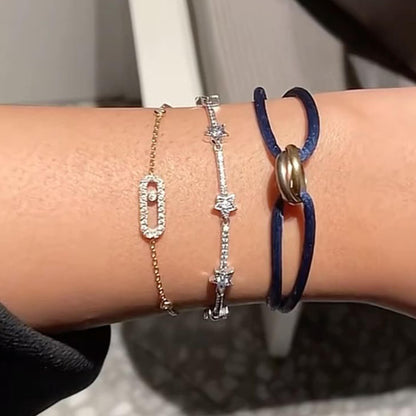 Gnistrande oval länkarmband